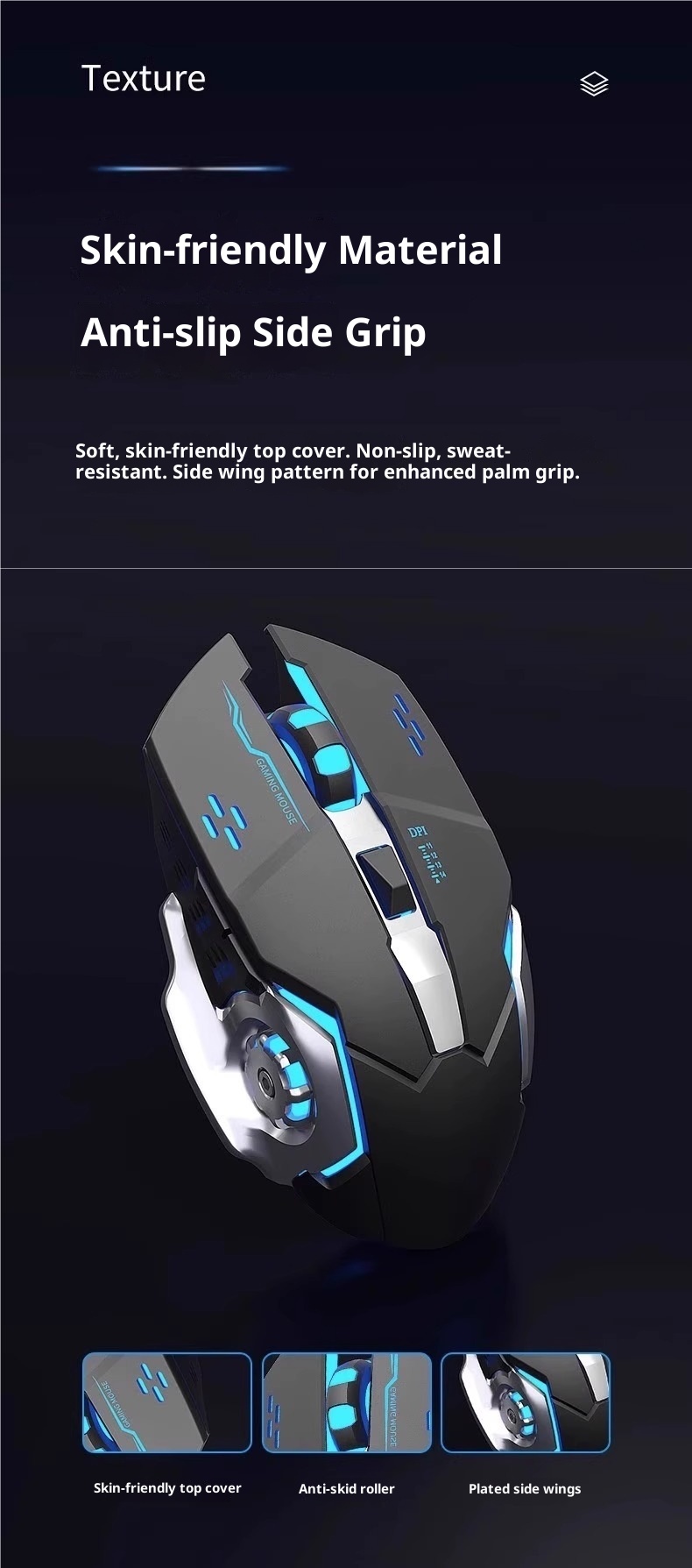 Digitex Digitex Wireless Bluetooth Mechanical Silent Rechargeable Laptop Desktop Gaming E-sports Office Mouse_voghion.com