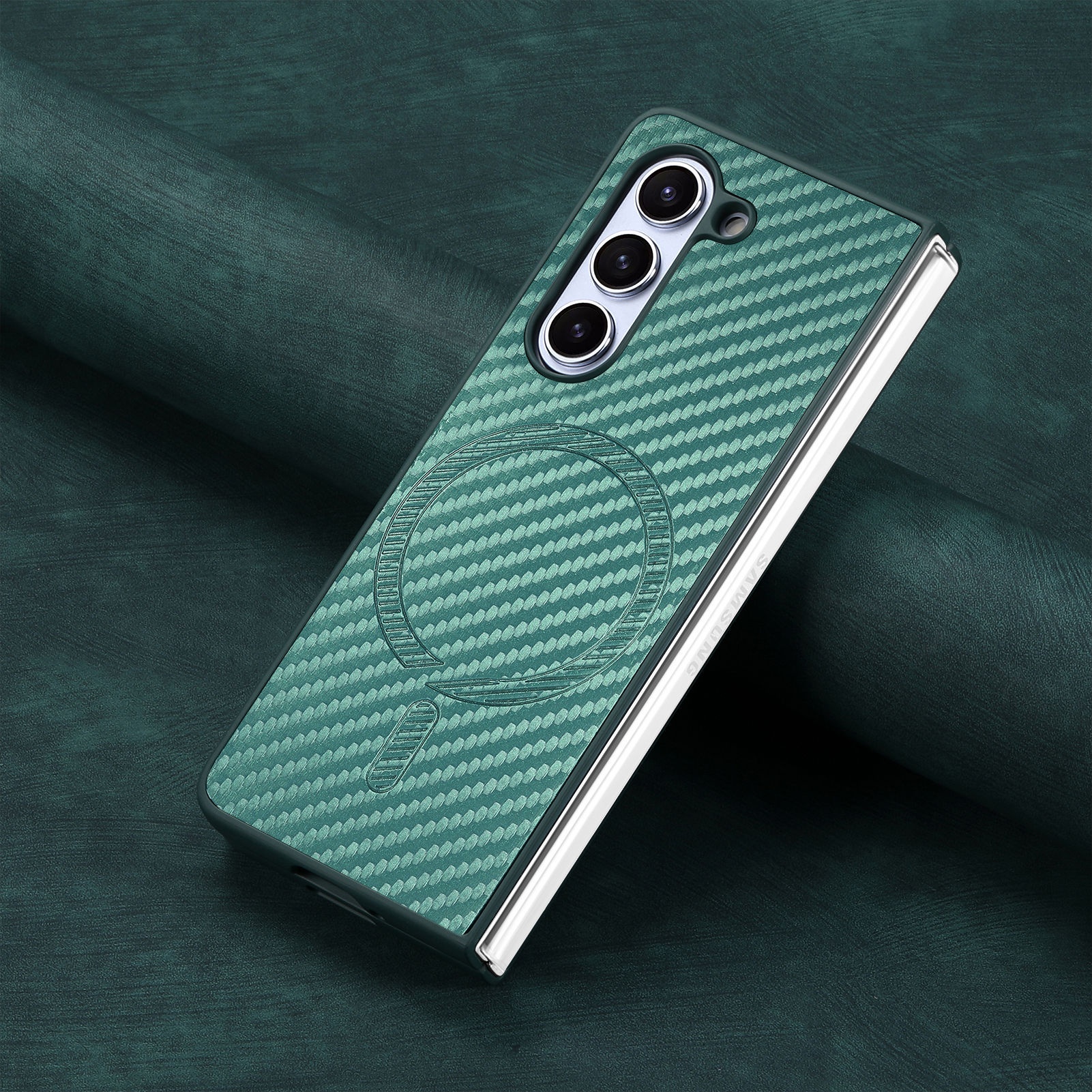 TechGlobe compatibile con Samsung Galaxy Fold6 custodia in fibra di carbonio con pellicola magnetica integrata Z Fold5_voghion.com