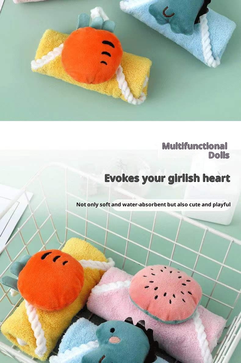 Lillian Hängendes Cartoon-Handtuch aus Korallenfleece, dick, saugfähig, geruchsneutral, Handtuch, Geschenk_voghion.com