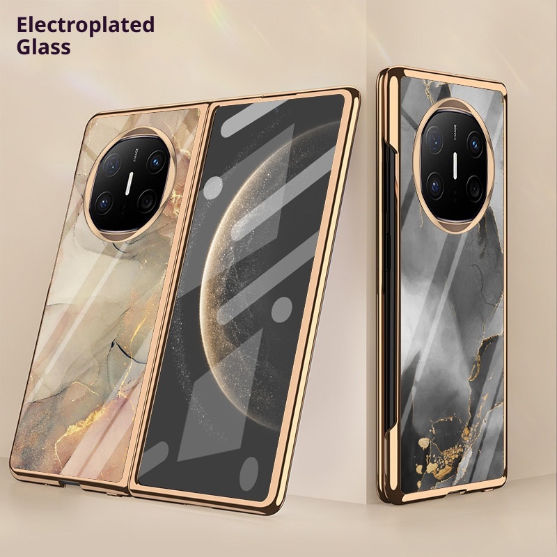 Custodia protettiva in vetro elettrolitico TechGlobe adatta per Huawei Mate X6, X5 Creative Business, X2, marmo lucido_voghion.com