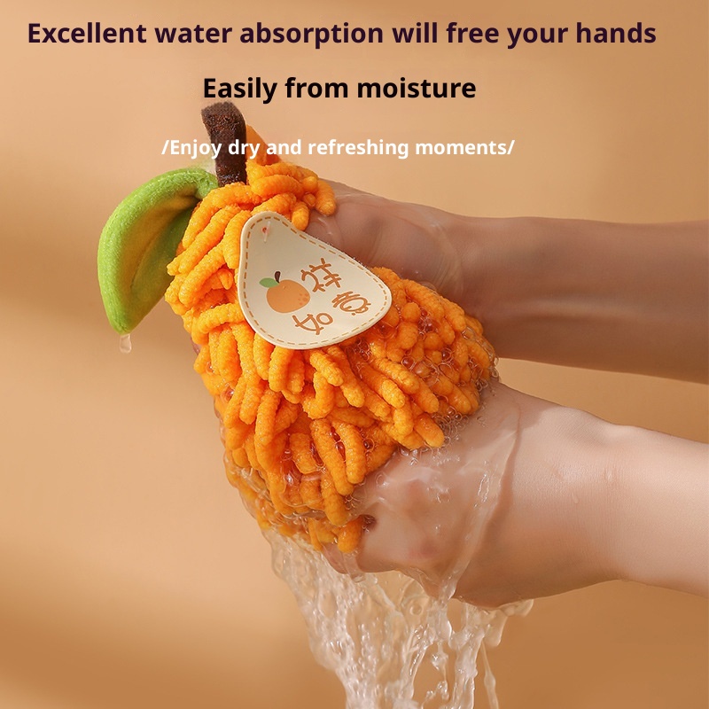 Lillian Fruit Meaning Chenille Ball Creative Kitchen Hanging Absorbent Quick-Dry Hand Small Towel_voghion.com