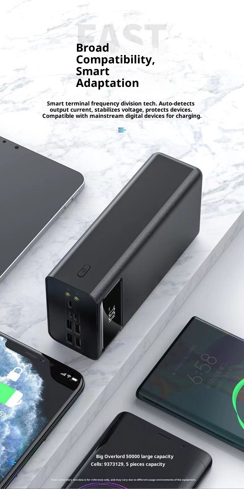 techglobe Powerbank mit großer Kapazität (50000 mAh), tragbarer Outdoor-Akku (30000 mAh), Handy-Ladegerät (40000 mAh)_voghion.com