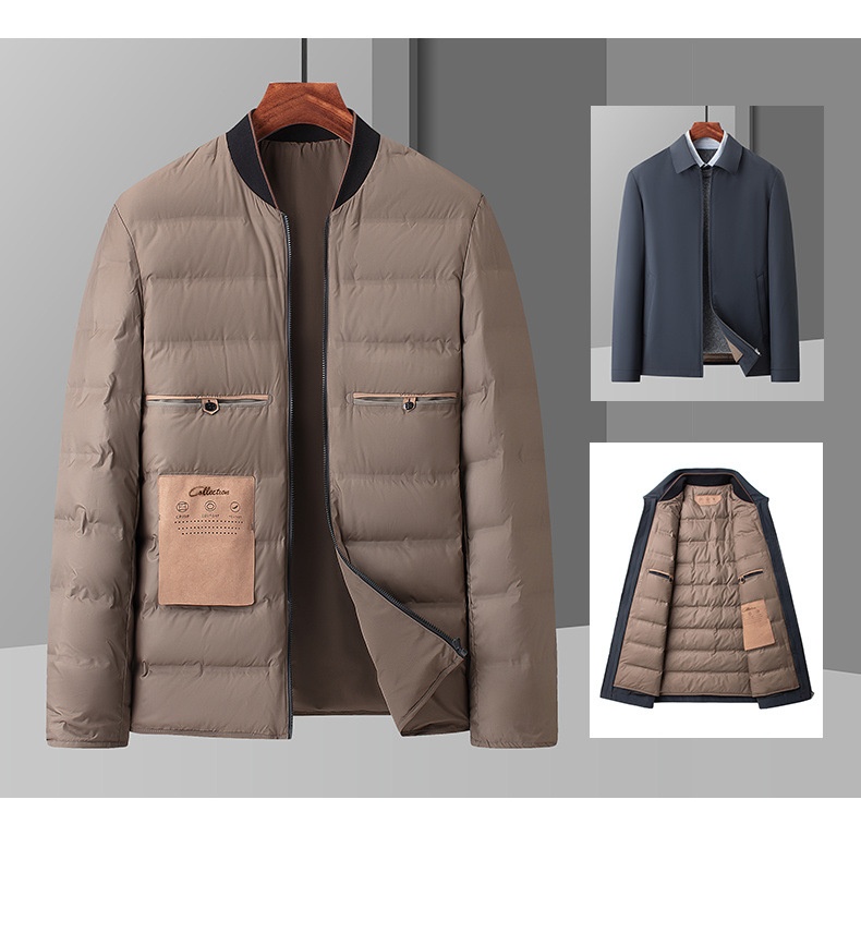 boy Goose 3-in-1 Down 2023 Autumn Winter Turn-Down Collar Cold-Resistant Executive Men's Jacket Business Style_voghion.com