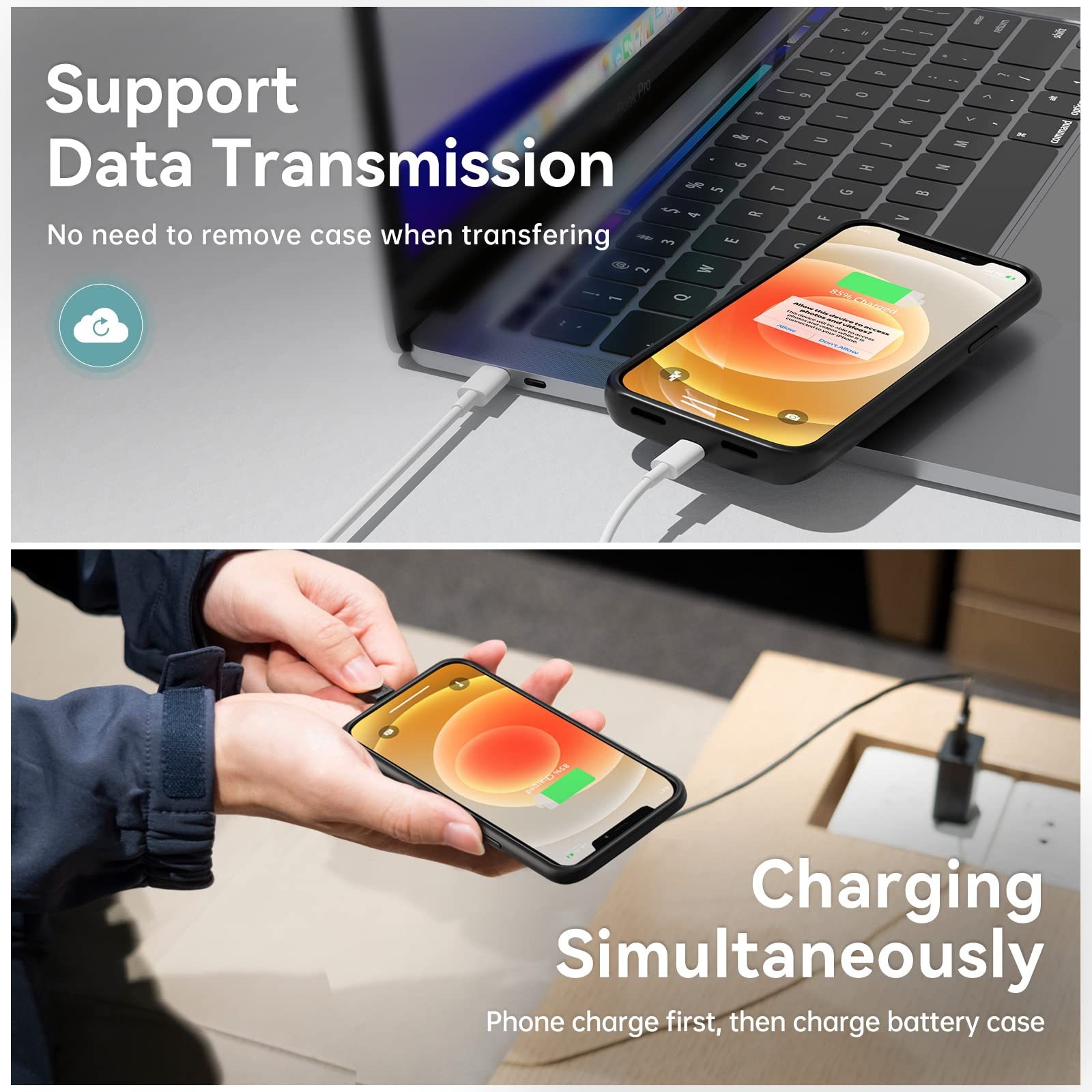 Chargeur portable sans fil à clip externe TechGlobe compatible avec iPhone 17/16/15/14/13/12/11_voghion.com