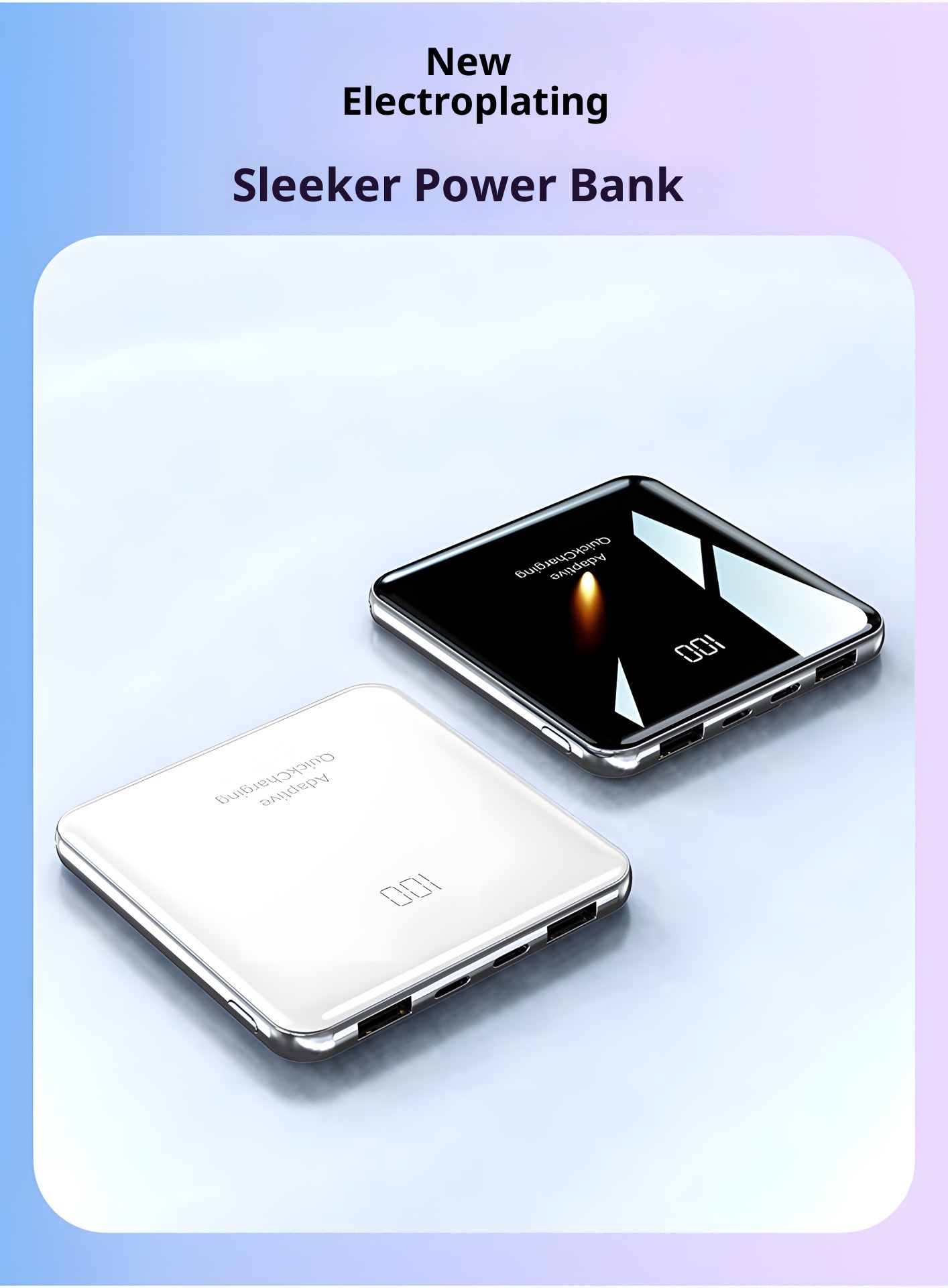 techglobe 3C Certified Mini Built-in Cable 20000mAh Ultra-Thin Bank Fast Charging Mobile Power High-End Gift Custom_voghion.com