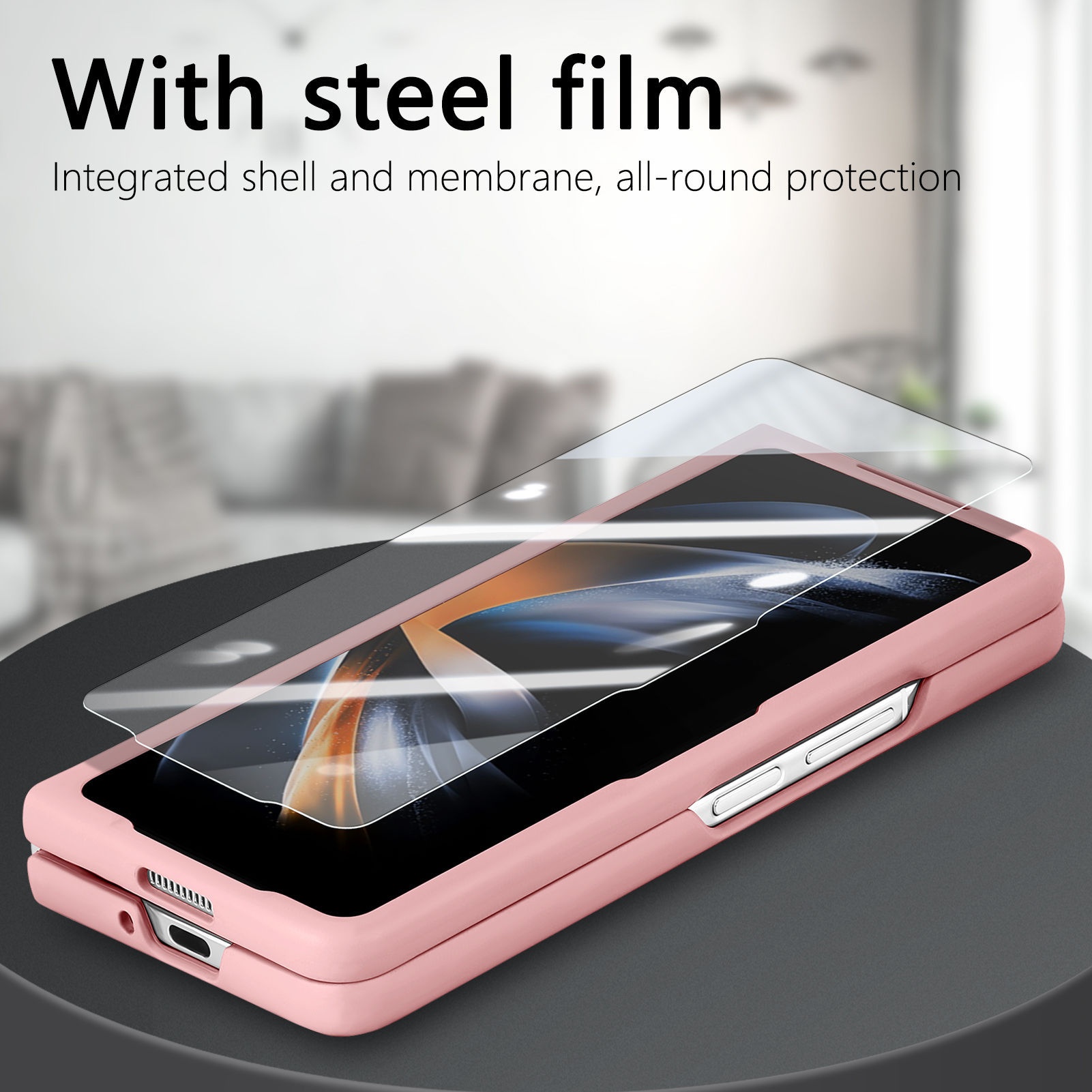 TechGlobe compatibile con Samsung Galaxy Fold6 custodia in fibra di carbonio con pellicola magnetica integrata Z Fold5_voghion.com