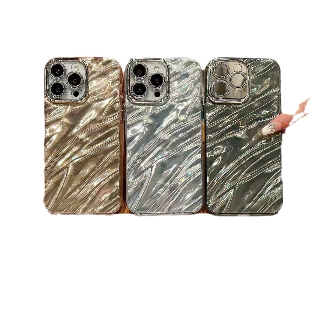 TechGlobe TechGlobe Water Ripple Glitter Lens Film Compatible With IPhone 15 14 Pro Max Phone Case 13/14 12 For Women Shiny_voghion.com