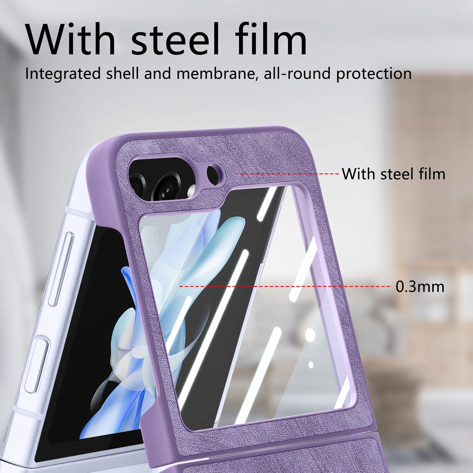 TechGlobe Compatibel met Samsung Z 5 Skin Feel Solid Color Oil Spray Flip 5/4 Protector Geïntegreerd Boven- en Onderscherm_voghion.com