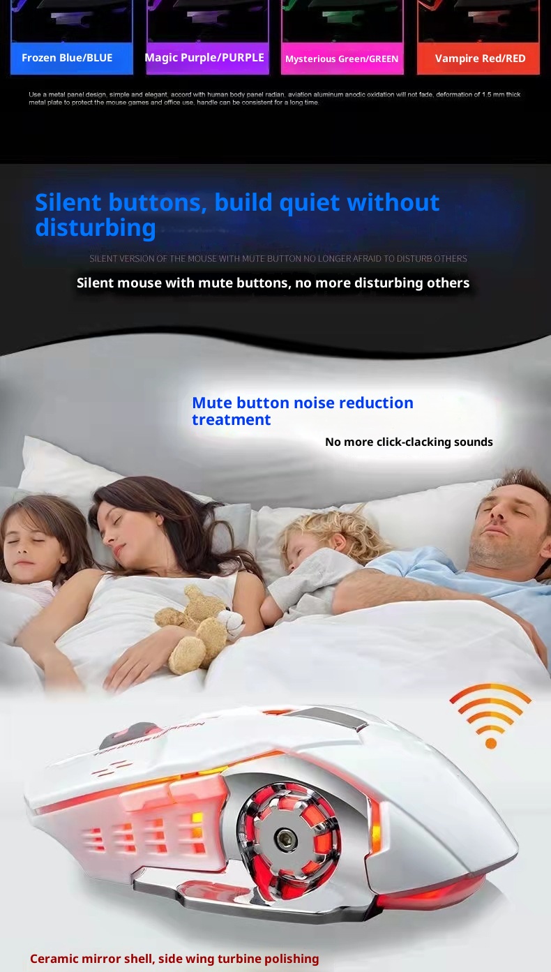 Mouse wireless Digitex Hot Wheels, silenzioso, con suono e rumore, per giochi e-sport, ricaricabile, luminoso, per ufficio, direttamente dalla fabbrica_voghion.com