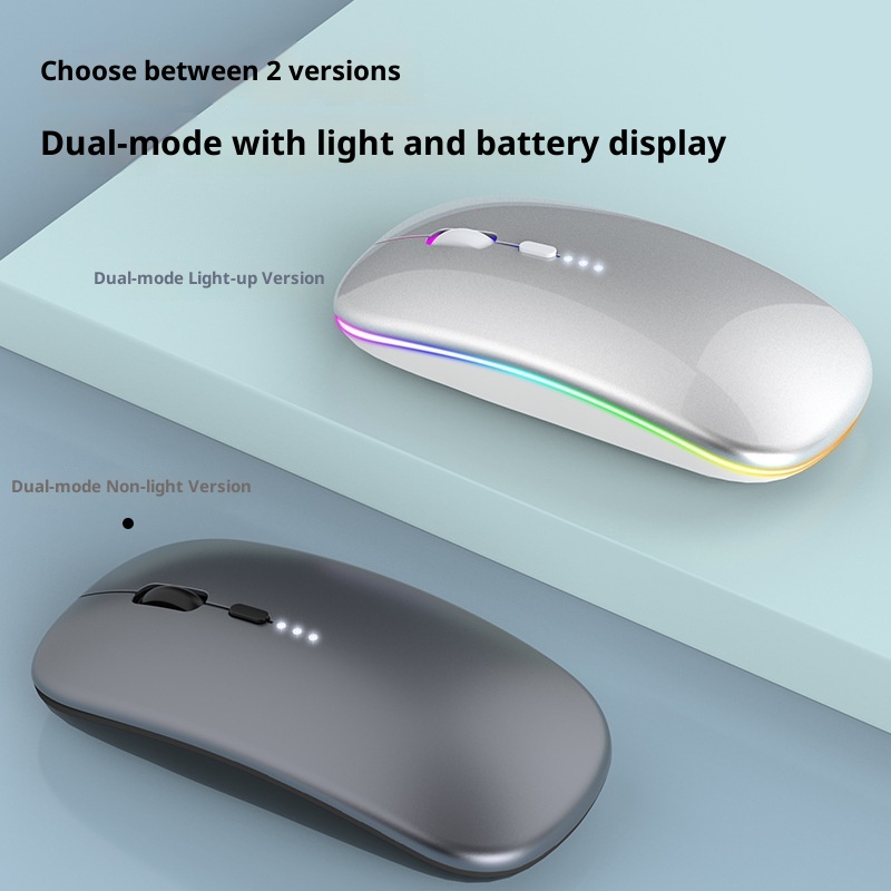 Techglobe Hot-Selling Type-C Charging Silent Bluetooth Dual-Mode Power Display Wireless Mouse Universal For Phones And_voghion.com