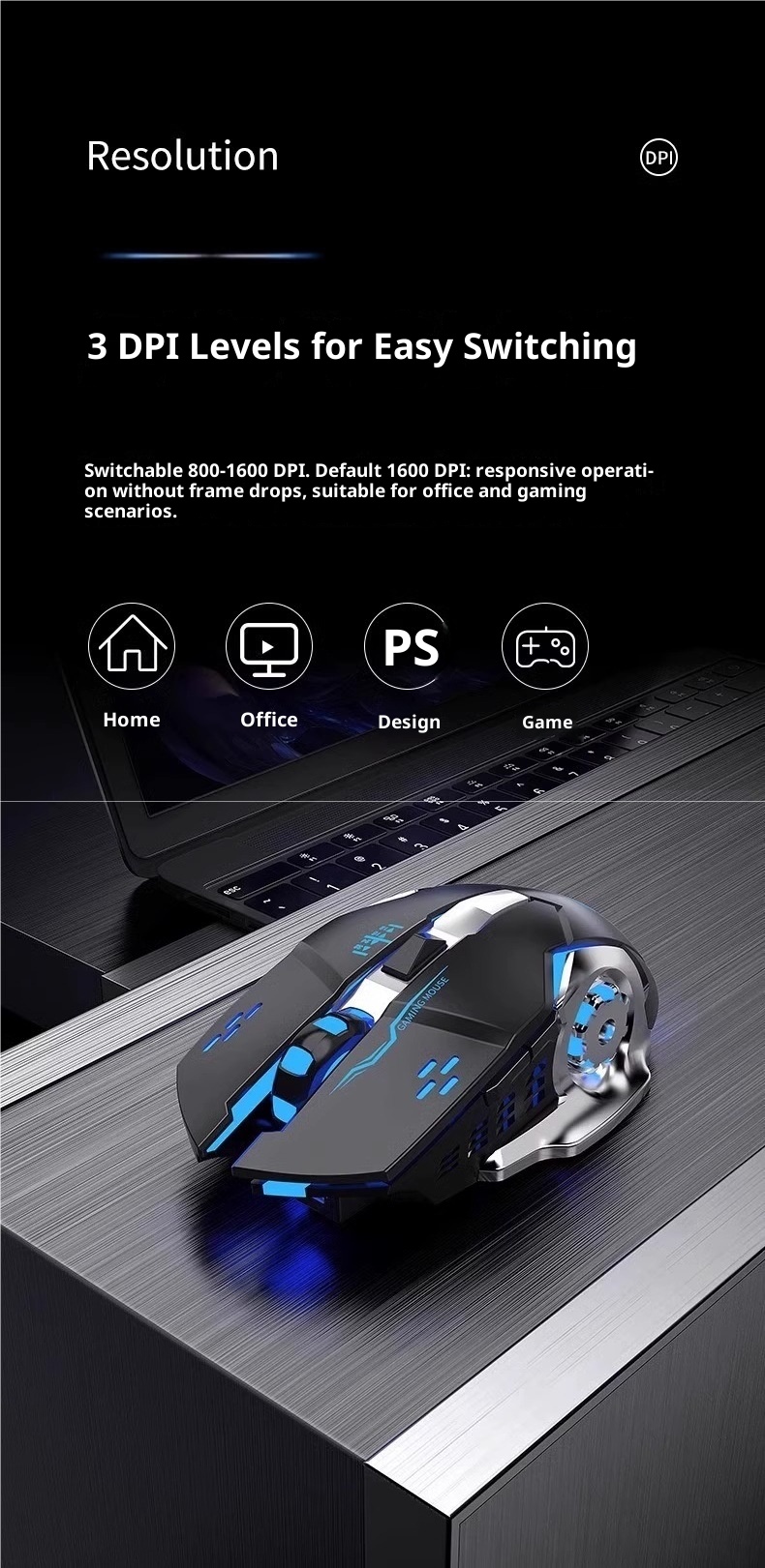 Digitex Digitex Wireless Bluetooth Mechanical Silent Rechargeable Laptop Desktop Gaming E-sports Office Mouse_voghion.com