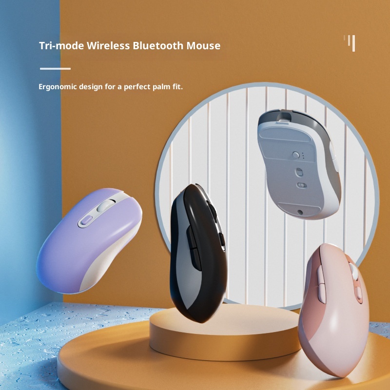 Techglobe Cross-Border Exklusive Bluetooth-Dual-Mode-Funkmaus mit geräuscharmem Design, anpassbar, Großhandel, Typ-C_voghion.com