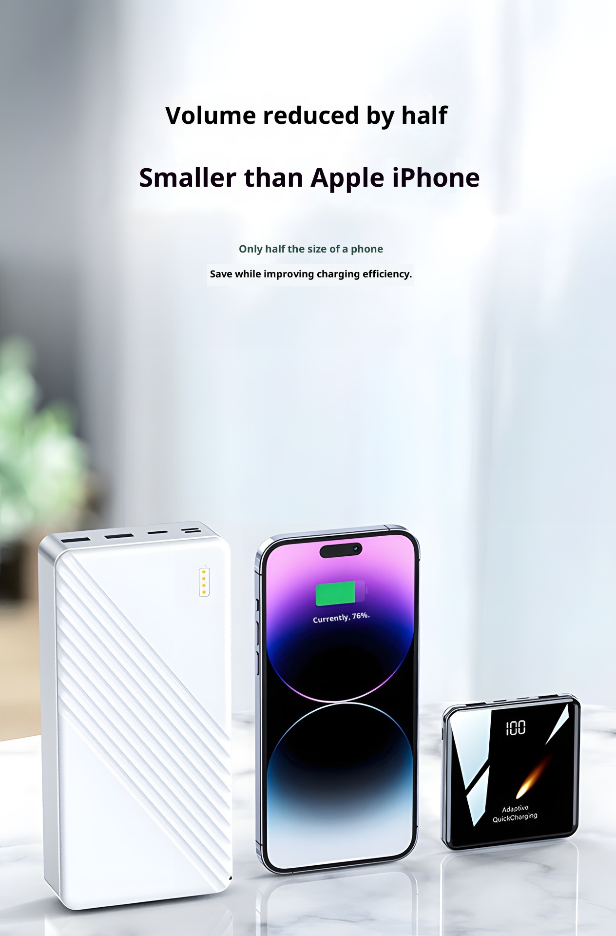 techglobe 3C Certified Mini Built-in Cable 20000mAh Ultra-Thin Bank Fast Charging Mobile Power High-End Gift Custom_voghion.com