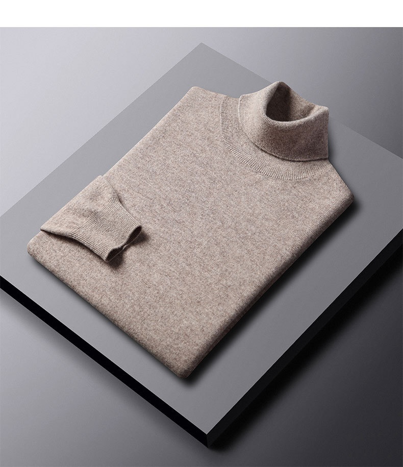 boy Boy Boy Boy 100% Pure 2025 Autumn Winter New Men's High Collar Non-Cashmere Inner Layer Merino Wool Sweater_voghion.com