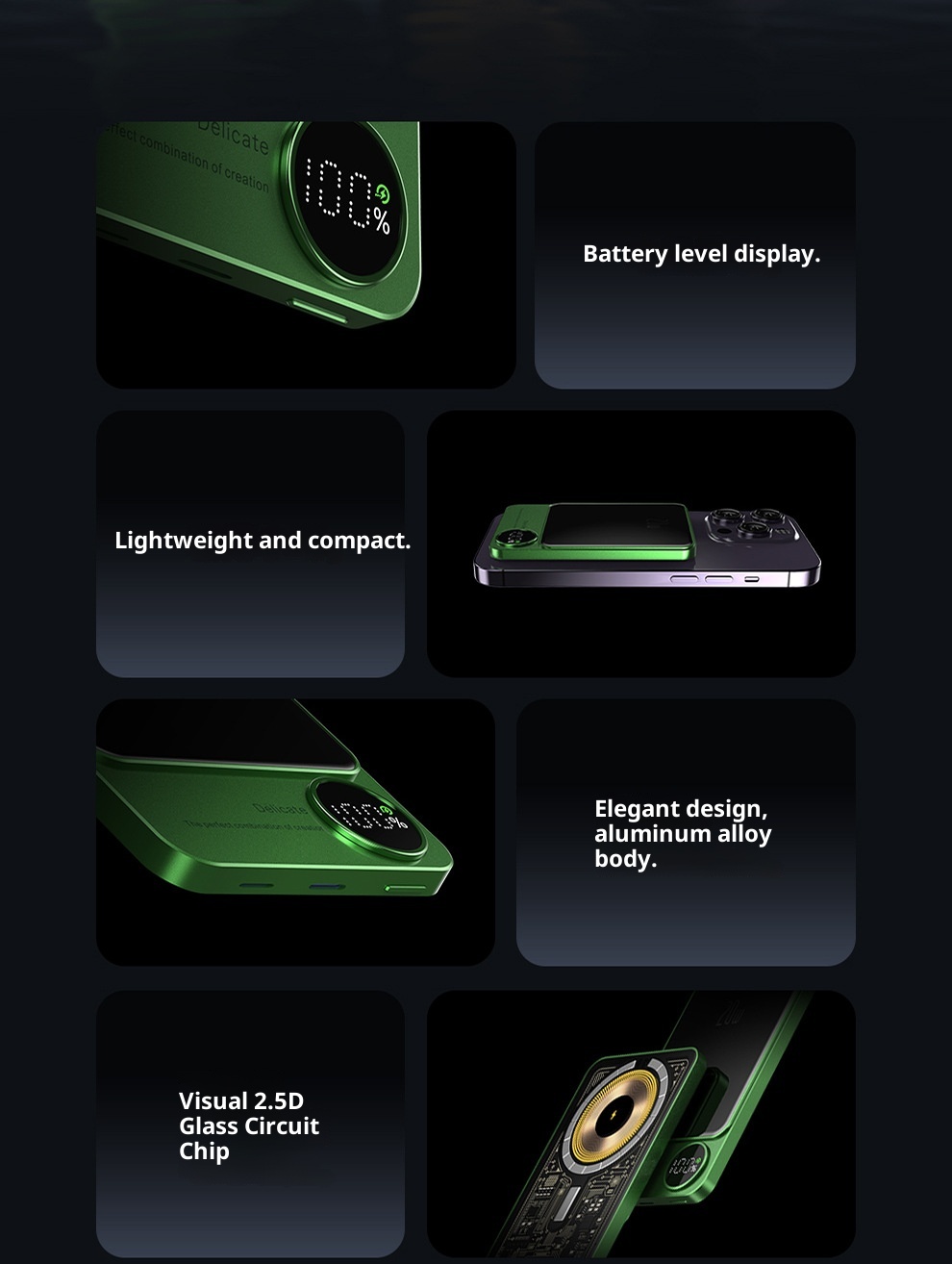 techglobe Magnetische Powerbank 10000mAh Ultradünn Praktisch Kabelloses Schnellladen Clip-on Mobile Power Großhandel_voghion.com