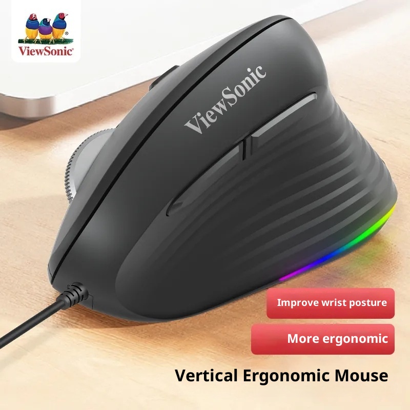 Digitex Digitex ViewSonic MW610 Ter Geçirmez Kaymaz Dikey Ergonomik Işıklı Fare Ofis ve Oyun İçin_voghion.com