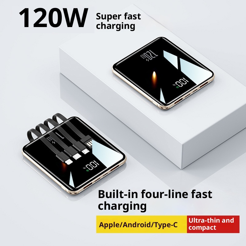 TechGlobe 3C Certified 120W Super Fast Charging With Cable 20000mAh Large Capacity Bank Mini Portable Mobile Power Supply_voghion.com