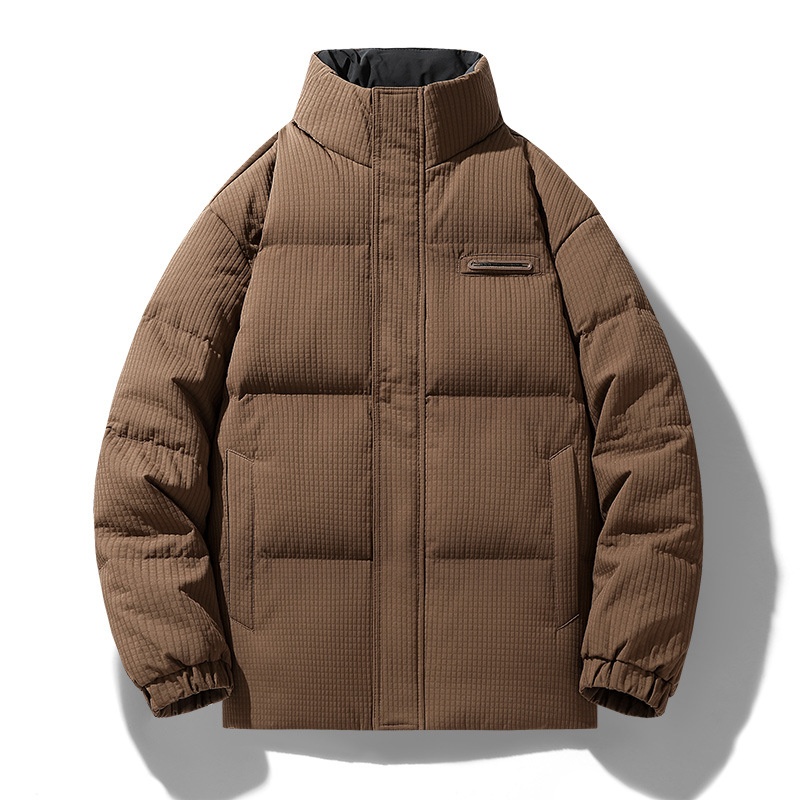 boy Autumn Stand Collar Down Winter New Trendy Design Short Puffer Jacket Thickened Warm Coat Men_voghion.com