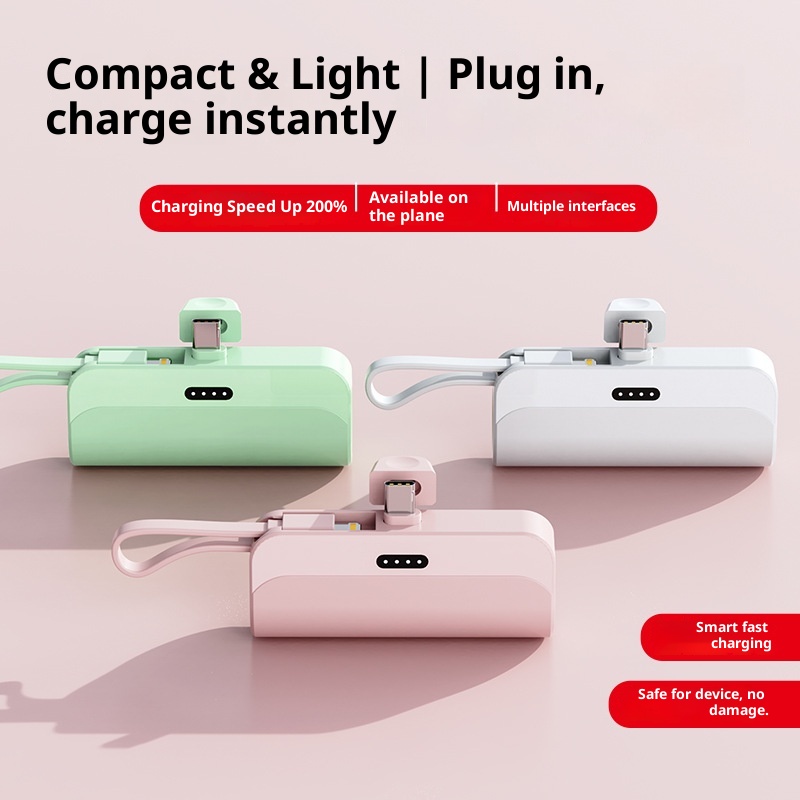 techglobe KC Mini-Notfall-Powerbank 5000mAh, tragbar, für den mobilen Einsatz, ideal als Geschenk für den grenzüberschreitenden Handel, Großhandel_voghion.com