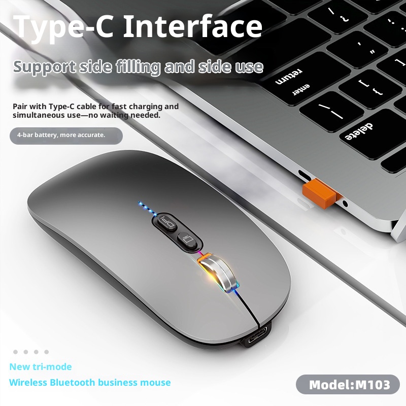 Digitex Digitex 2.4G Bluetooth Silent Portable Battery Display Desktop Laptop Universal Three-Mode Wireless Mouse_voghion.com