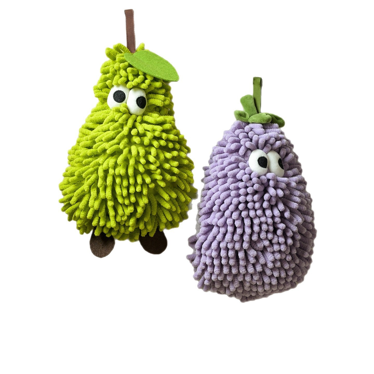 Lillian Chenille Hand Hanging Gift Kitchen Absorbent Cute Big Eyes Cartoon Design Non-Slip Towel_voghion.com