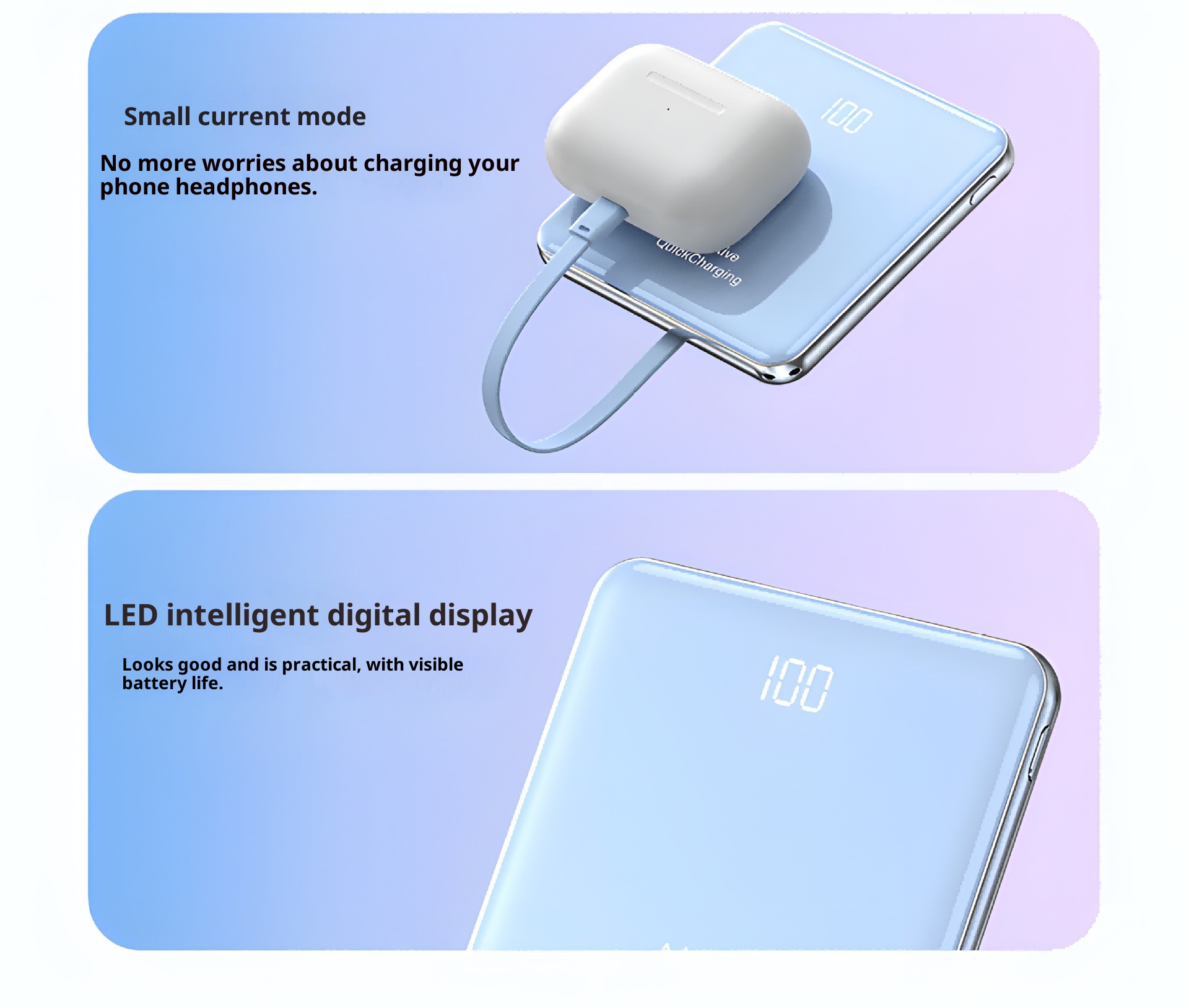 techglobe 3C Certified Mini Built-in Cable 20000mAh Ultra-Thin Bank Fast Charging Mobile Power High-End Gift Custom_voghion.com