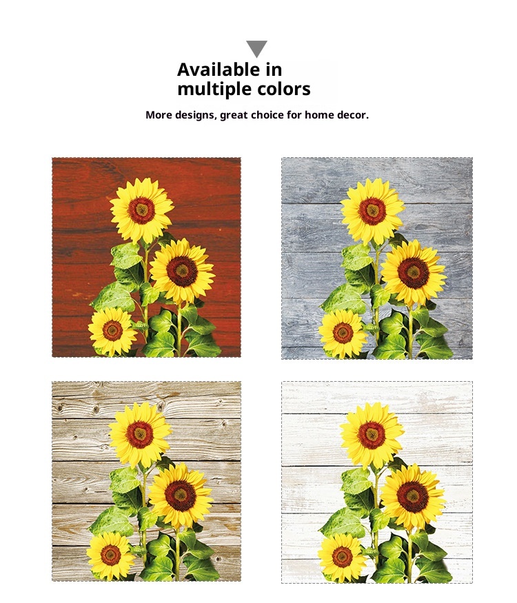 Lillian Sunflower Cloth Printed Kitchen Hanging Bathroom Absorbent Home Hand Towel_voghion.com