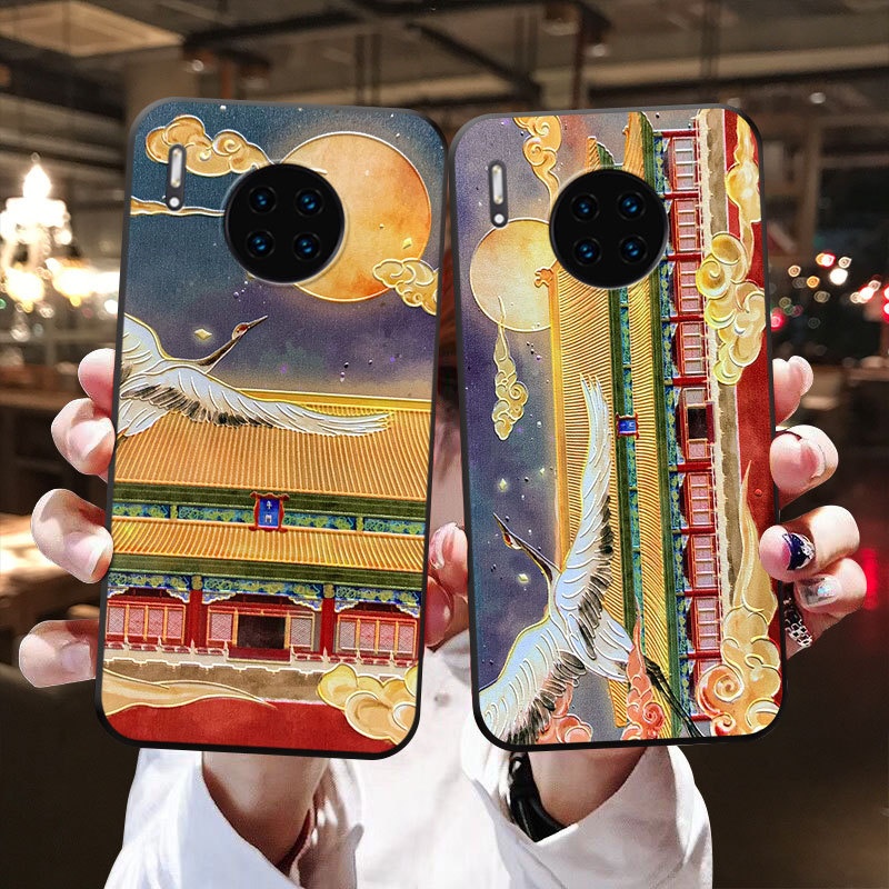 TechGlobe Suitable For 15/17/8 Plus Embossed Phone Chinese Style National Trend Shockproof Fresh Artistic Protective Case_voghion.com