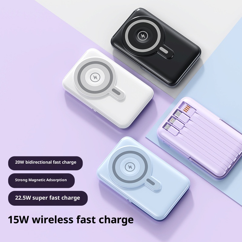 techglobe Wireless Magnetic Power Bank 10000mAh With Built-in Stand Convenient Portable Charger Custom Fast Charging_voghion.com