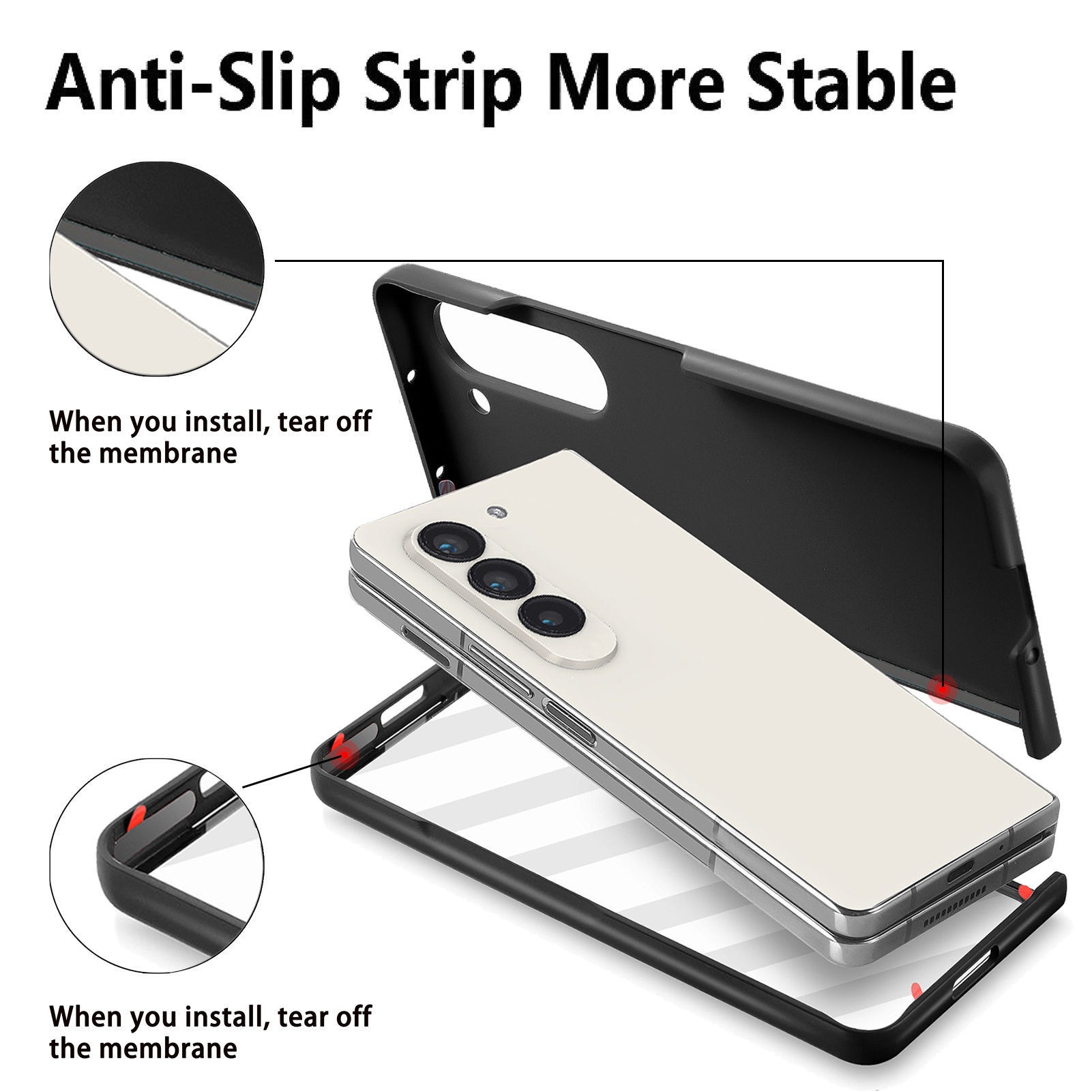 TechGlobe compatibile con Samsung Galaxy Fold6 custodia in fibra di carbonio con pellicola magnetica integrata Z Fold5_voghion.com