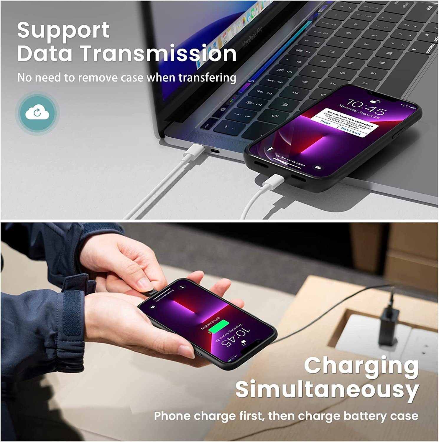 Chargeur portable sans fil à clip externe TechGlobe compatible avec iPhone 17/16/15/14/13/12/11_voghion.com