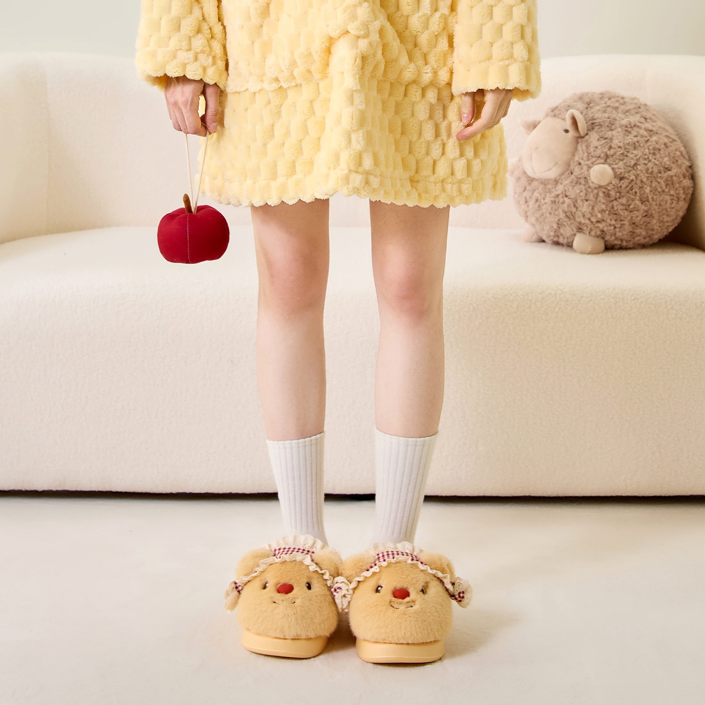 Zees Hot-Selling Bear Cotton For Women, Autumn And Warm Slippers, Winter Indoor Home Plush Slippers_voghion.com