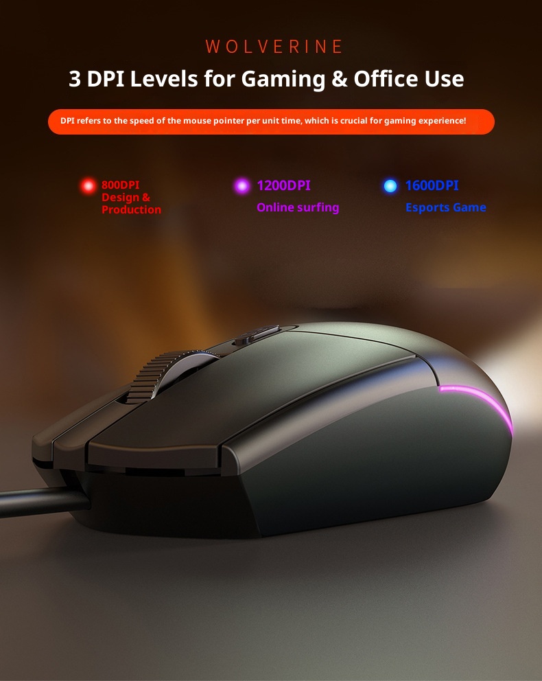 Techglobe Silver Eagle G3SE Wired Gaming Mouse Business Office Home USB Optical Luminous Computer Peripheral Accessories Wholesale_voghion.com