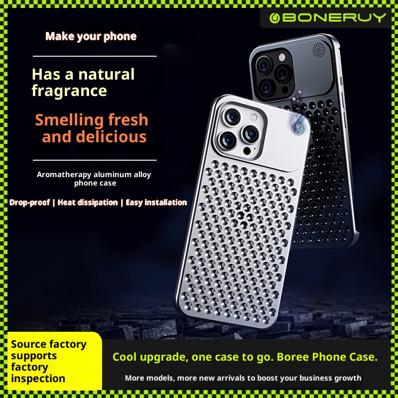 TechGlobe Suitable For 13 Heat Dissipation Metal Protective Anti-drop Aluminum Alloy IPhone 14 Pro Max Phone Case_voghion.com