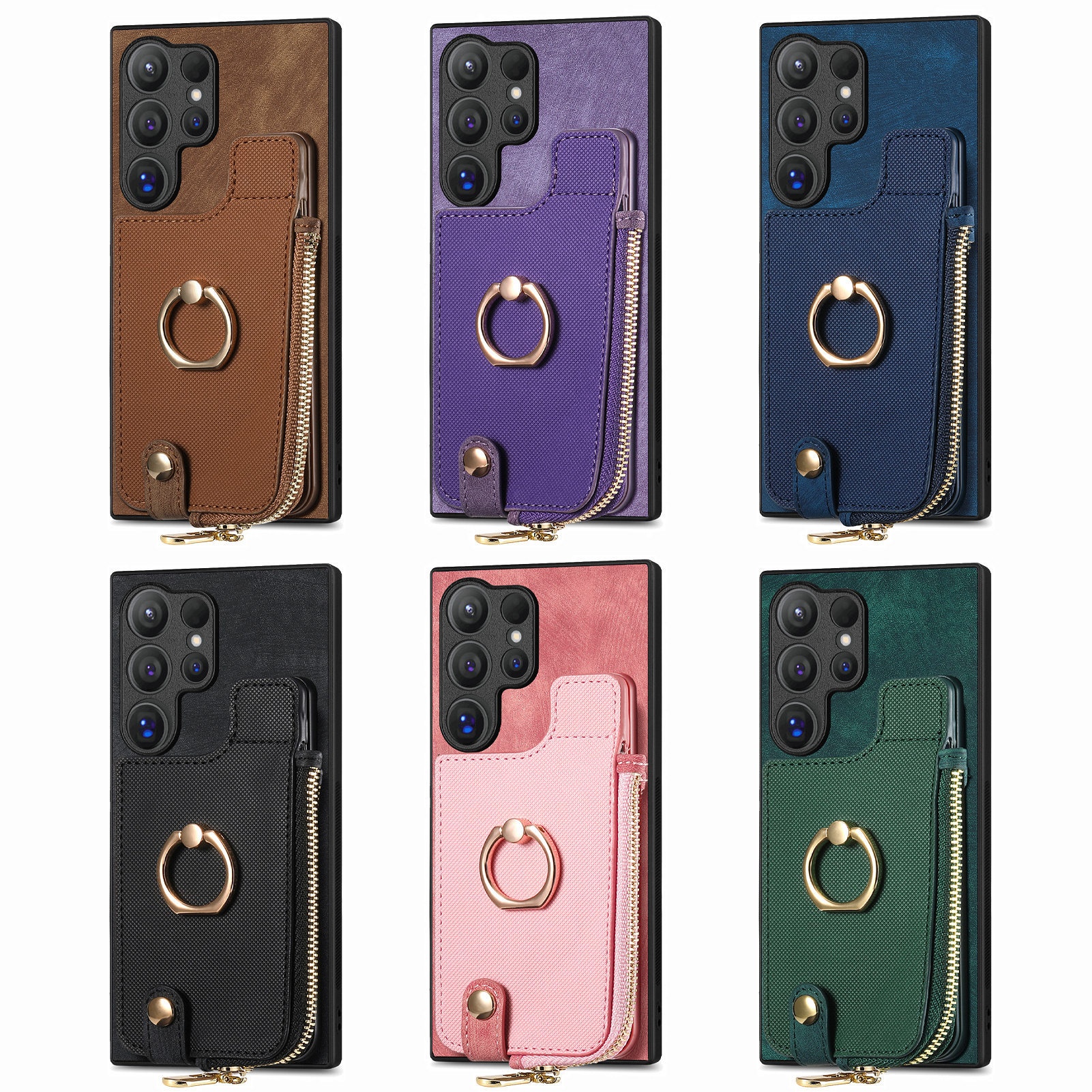 TechGlobe Cross-Border Compatible Samsung Galaxy S25 Ultra Retro Flip Cover Phone Case With Card Slot And Coin Pocket A55/A16_voghion.com