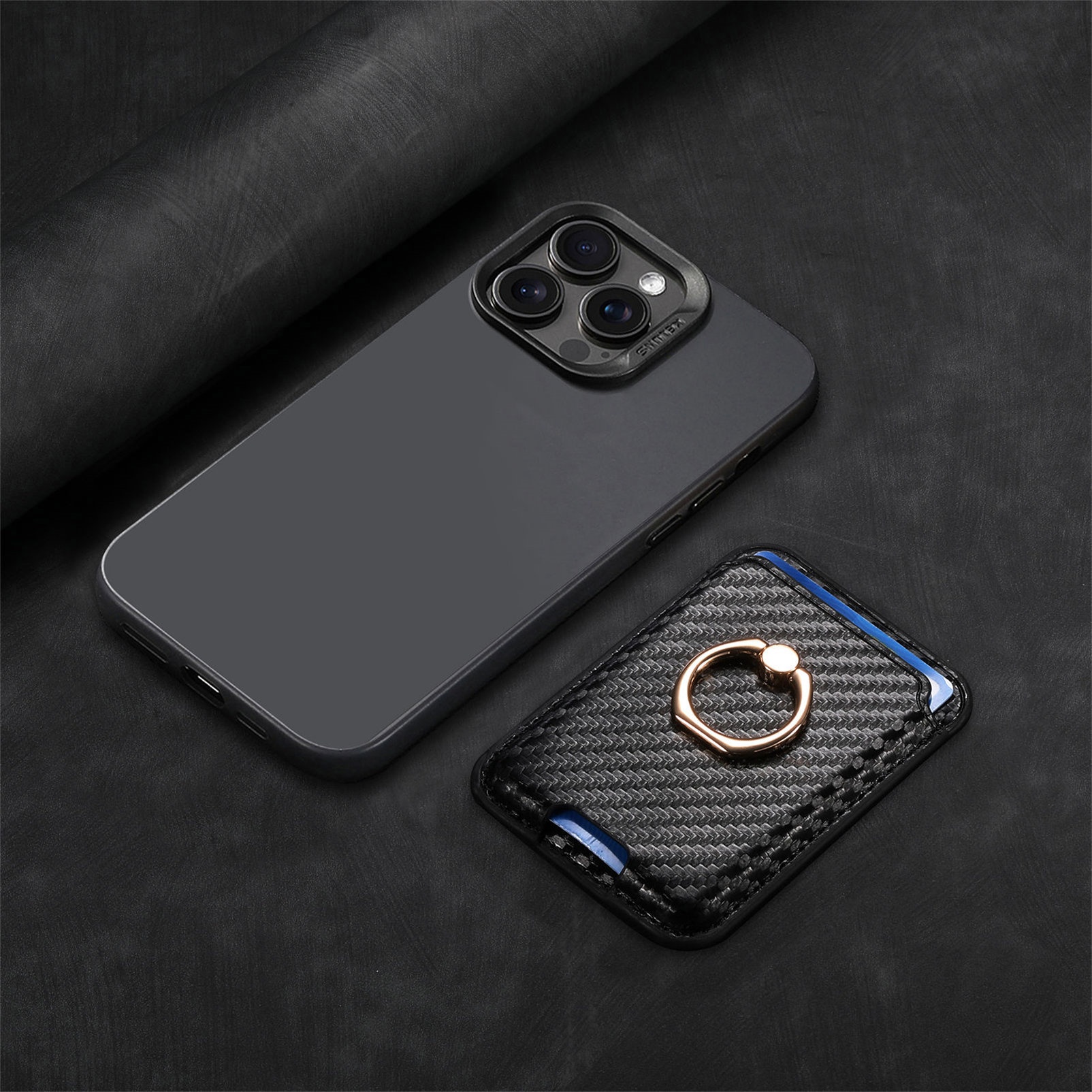 TechGlobe compatibile con 16 porta carte magnetiche in pelle con texture in fibra di carbonio, clip per portafoglio da 14p, 15_voghion.com