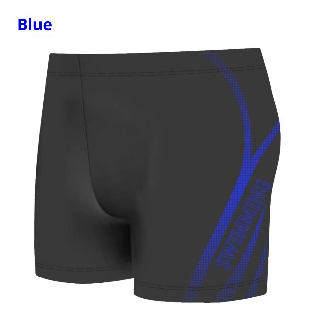 001 Polyester Swimming Trunks Anti-Embarrassment Men's Adult Loose Comfortable Plus Size Printed Boxer Hot Spring Beach_voghion.com