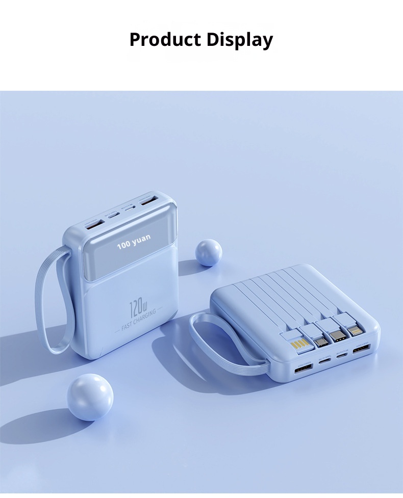 techglobe 3C-zertifizierte Mini-Powerbank mit ultraschnellem Ladekabel und großer Kapazität – kundenspezifische mobile Stromversorgung im Großhandel_voghion.com