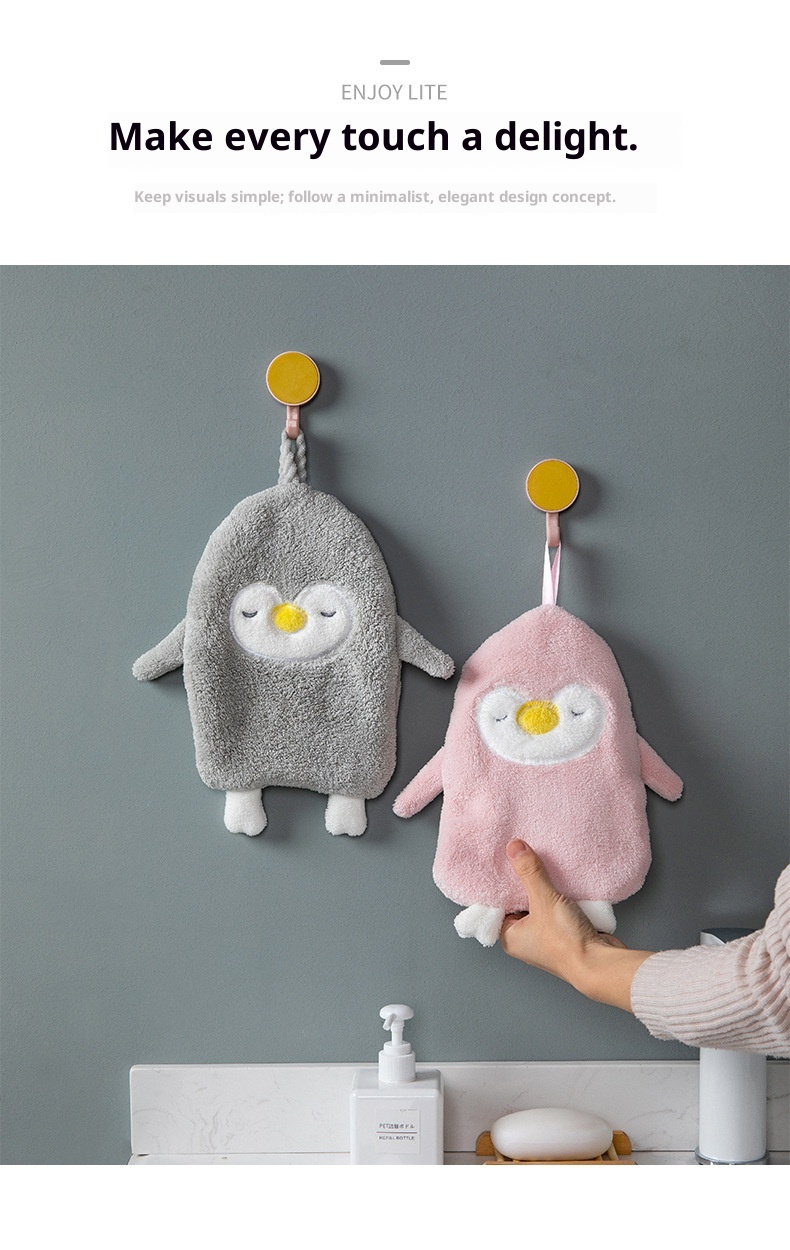 Lillian Hanging Cute Bathroom Cloth Absorbent Quick-Dry Towel Thickened Household Hand Wipe Handkerchief_voghion.com