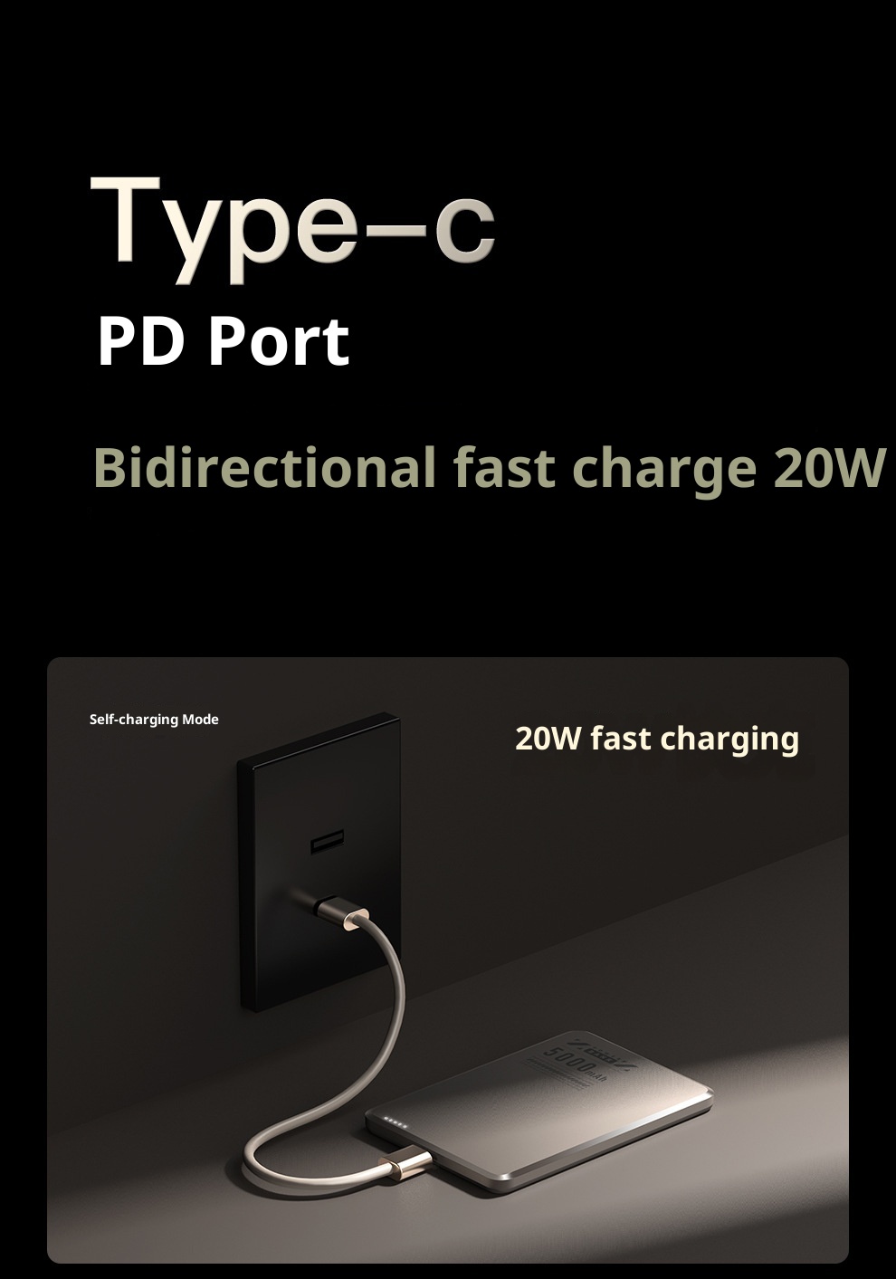 techglobe Metal Ultra-Thin Magnetic Power Bank 5000mAh PD20W Wireless Fast Charging Compact Portable Charger_voghion.com