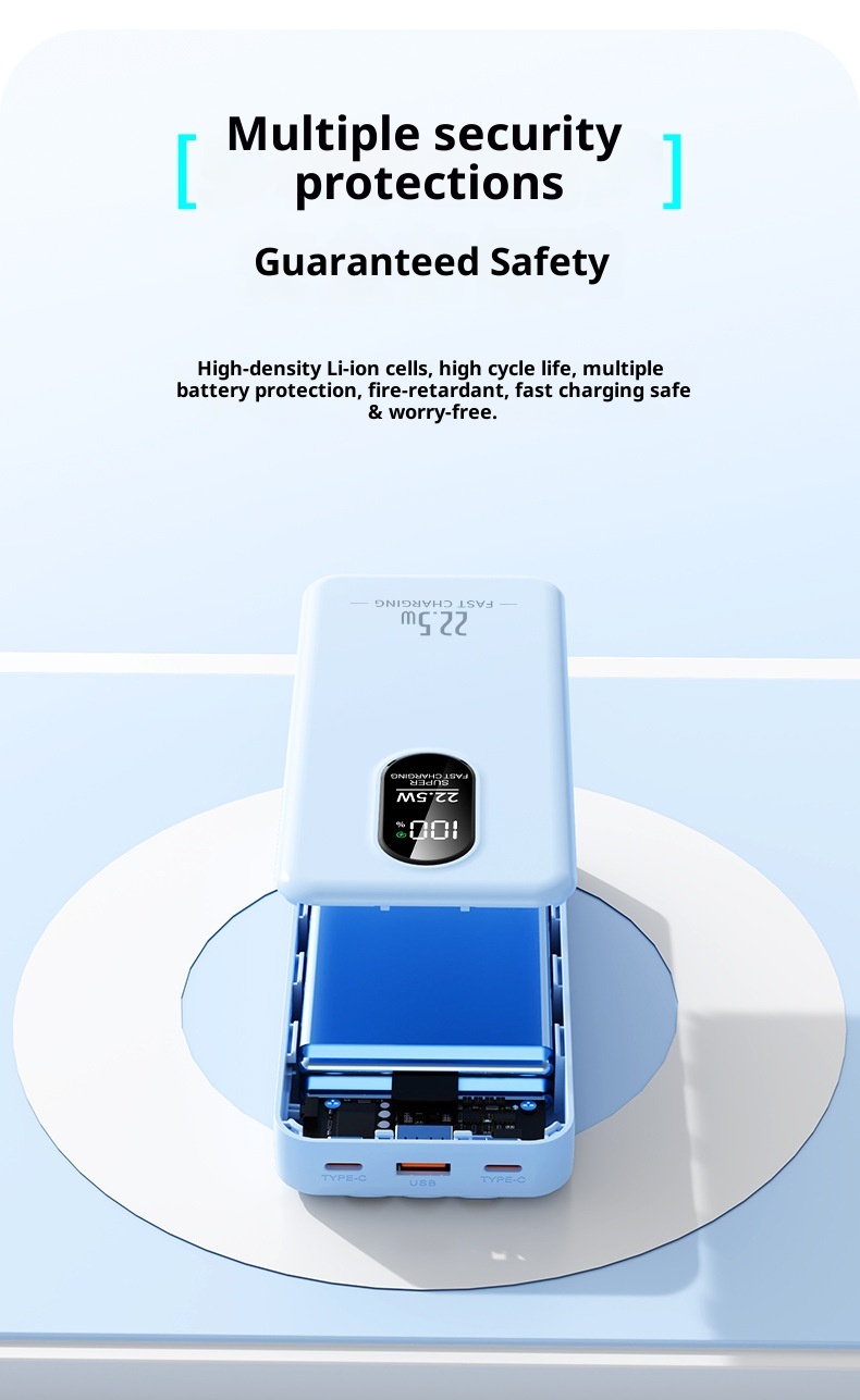 TechGlobe 2025 New Model 22.5W Super Bidirectional Fast Charging 20000mAh Built-in Cable Bank Mobile Power Supply Printing_voghion.com