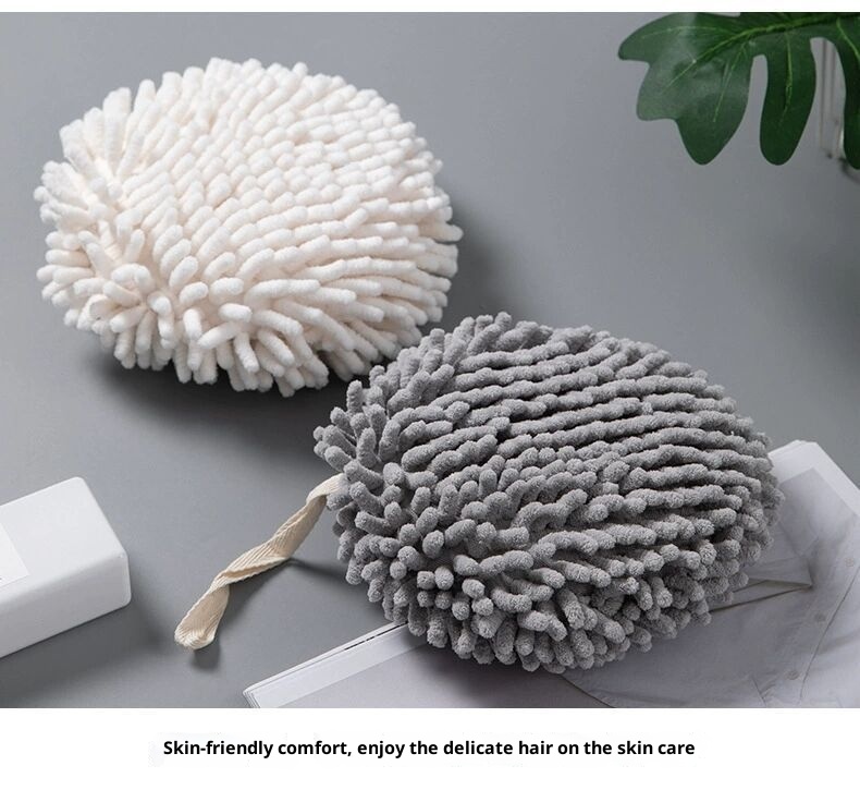 Lillian Chenille Hanging Quick-Dry Hand Ball Kitchen Thickened Absorbent Cute Japanese Style Towel Bathroom Cloth_voghion.com