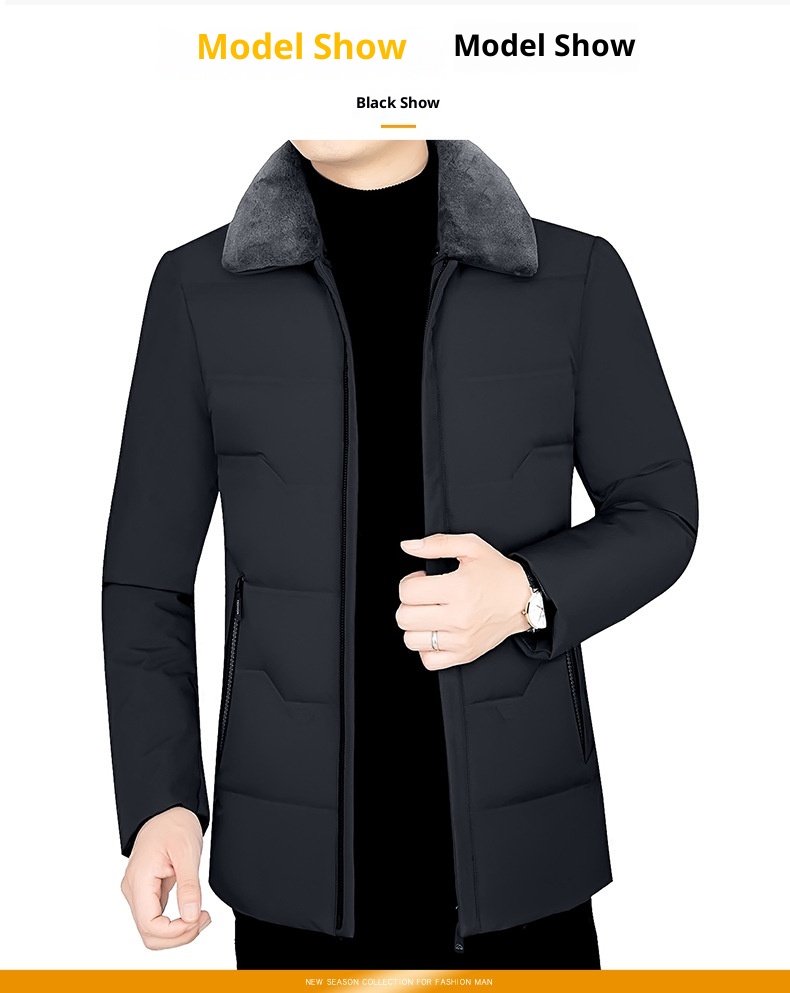 boy New 90 White Duck Down Jacket For Men, Short Winter Coat With Thickened Wool Collar, Wholesale Available_voghion.com