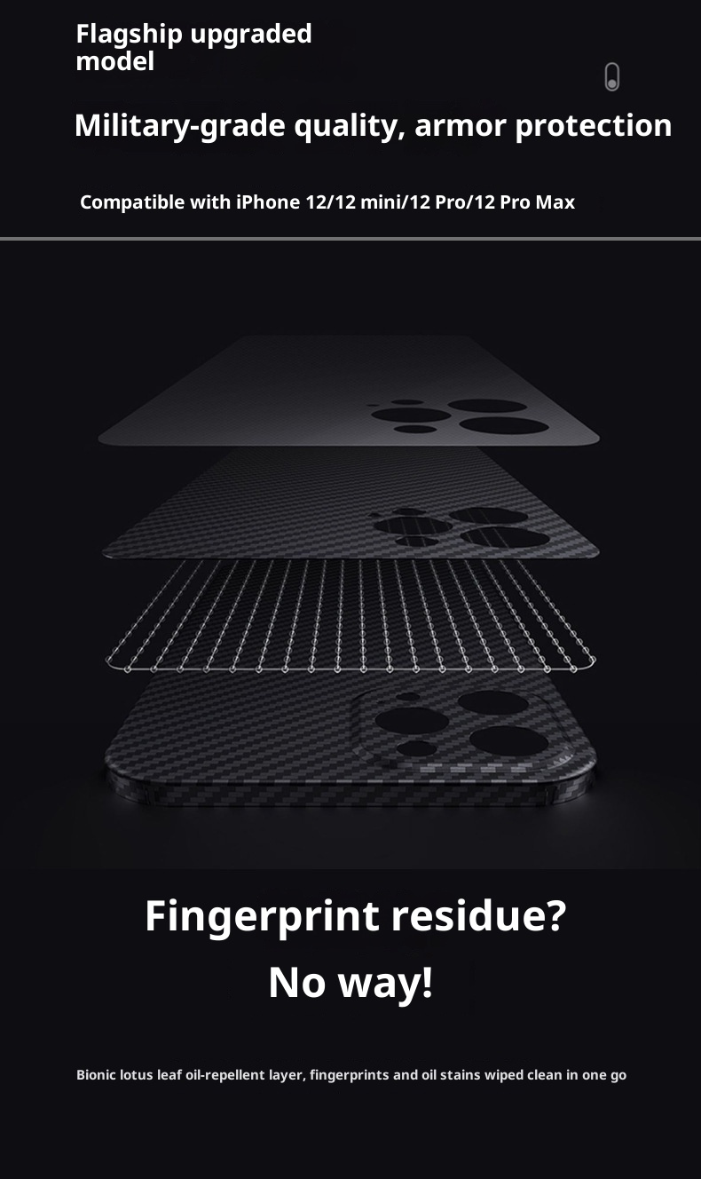 TechGlobe 12 Kevlar Compatible 12mini/12/12pro/12promax Carbon Fiber Phone Case Dropshipping_voghion.com
