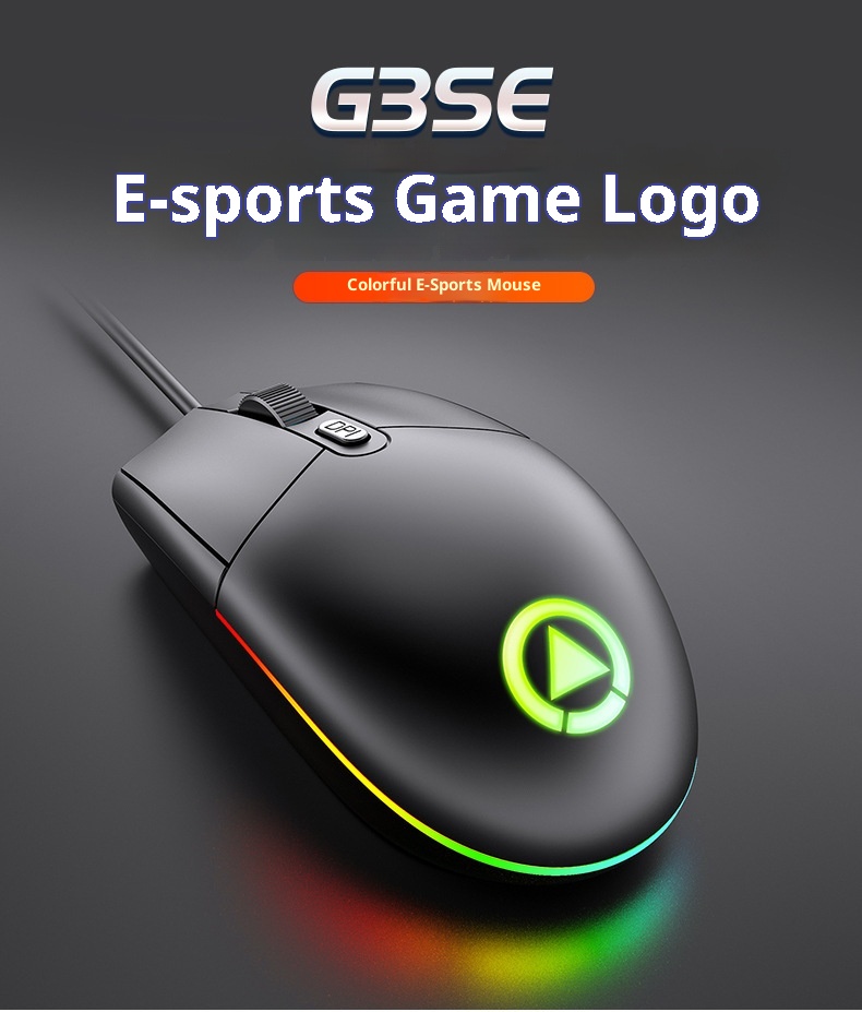 Techglobe Silver Eagle G3SE Wired Gaming Mouse Business Office Home USB Optical Luminous Computer Peripheral Accessories Wholesale_voghion.com