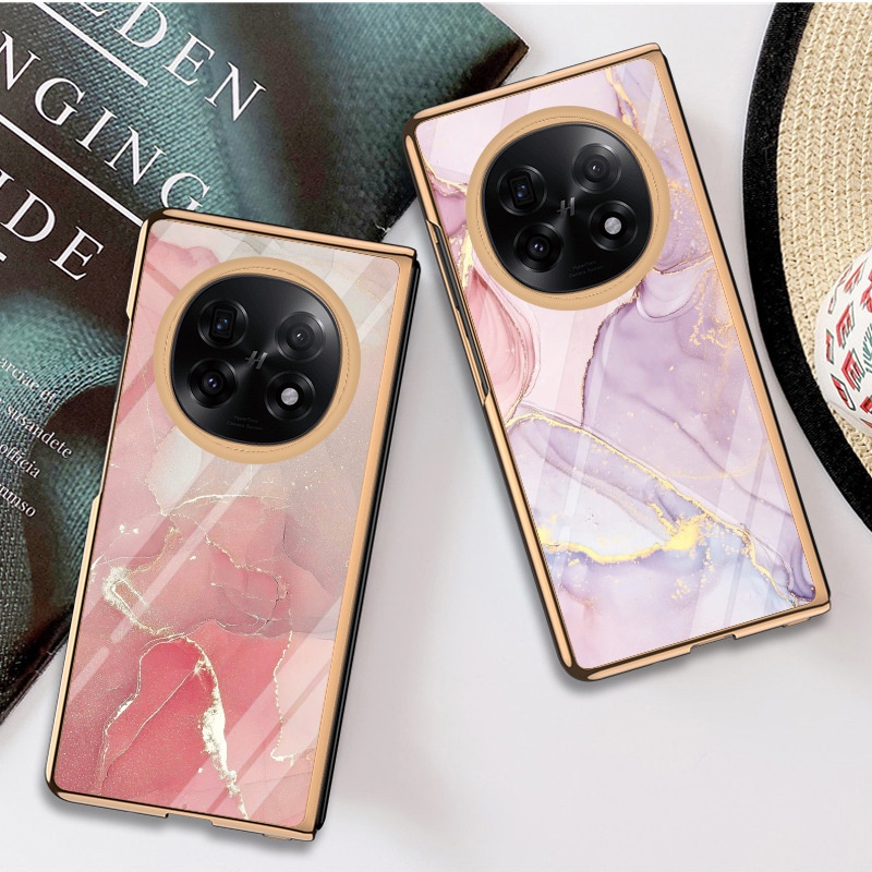 TechGlobe compatibile con la custodia per telefono Oppo N5, custodia protettiva in vetro elettrolitico pieghevole, trova N3, moda, marmo creativo_voghion.com