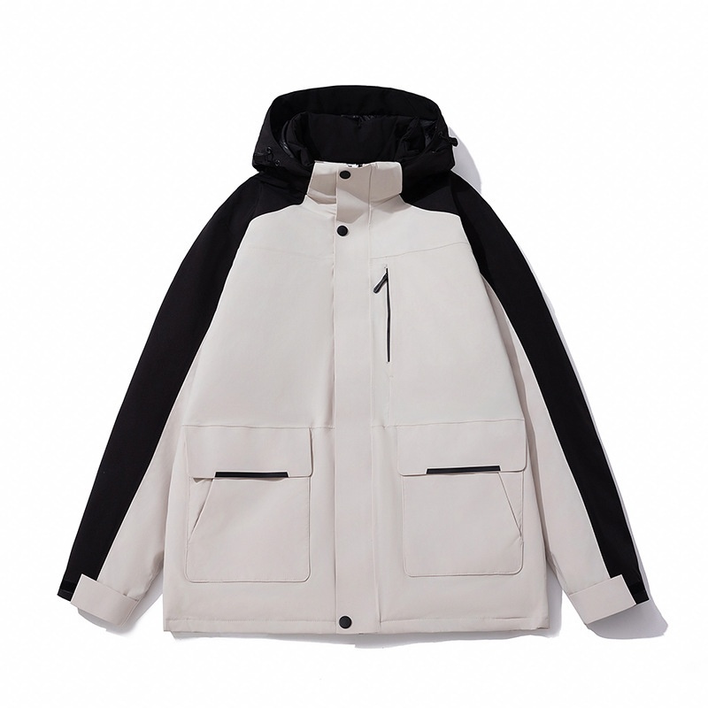 Veste ActiveGo Outdoor décontractée en duvet rembourré, coupe-vent et imperméable pour couple, unisexe, idéale pour les voyages et la randonnée._voghion.com