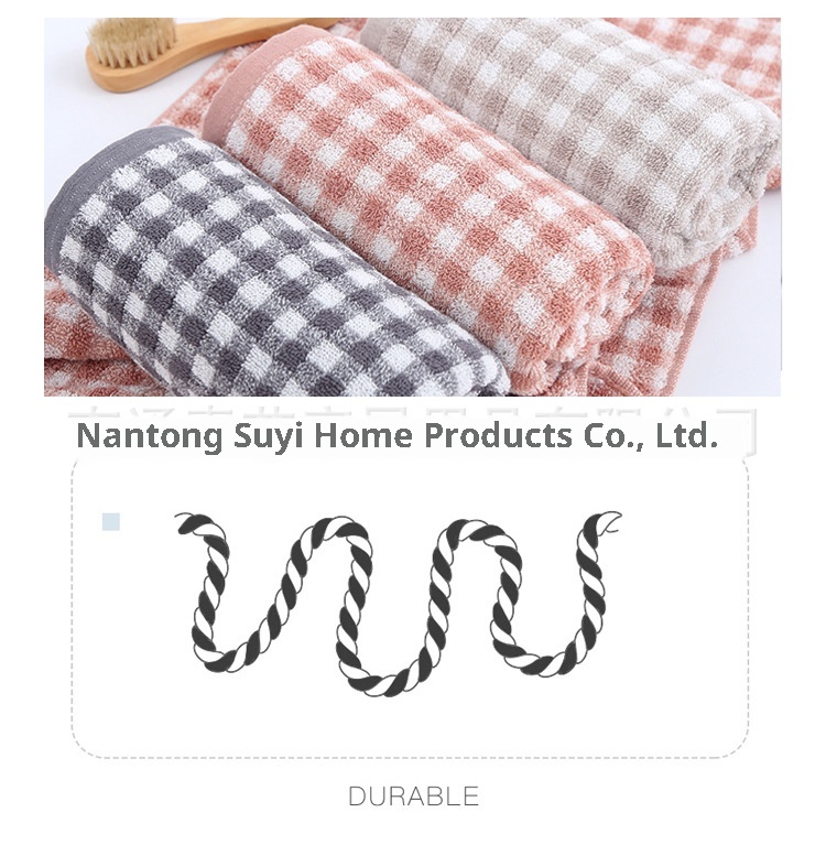 Lillian Badetuch im japanischen Stil von MUJI – Hochwertiges, weiches Frottee-Badetuch mit schlichtem Karomuster aus reiner Baumwolle – Neuware_voghion.com