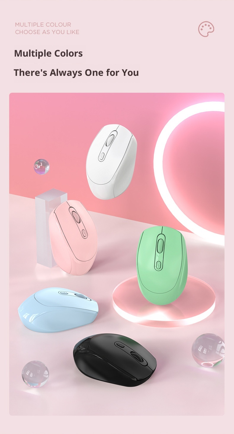 Techglobe Senlanni Mouse silenzioso wireless ricaricabile Bluetooth a doppia modalità Macron multicolore di tipo C_voghion.com