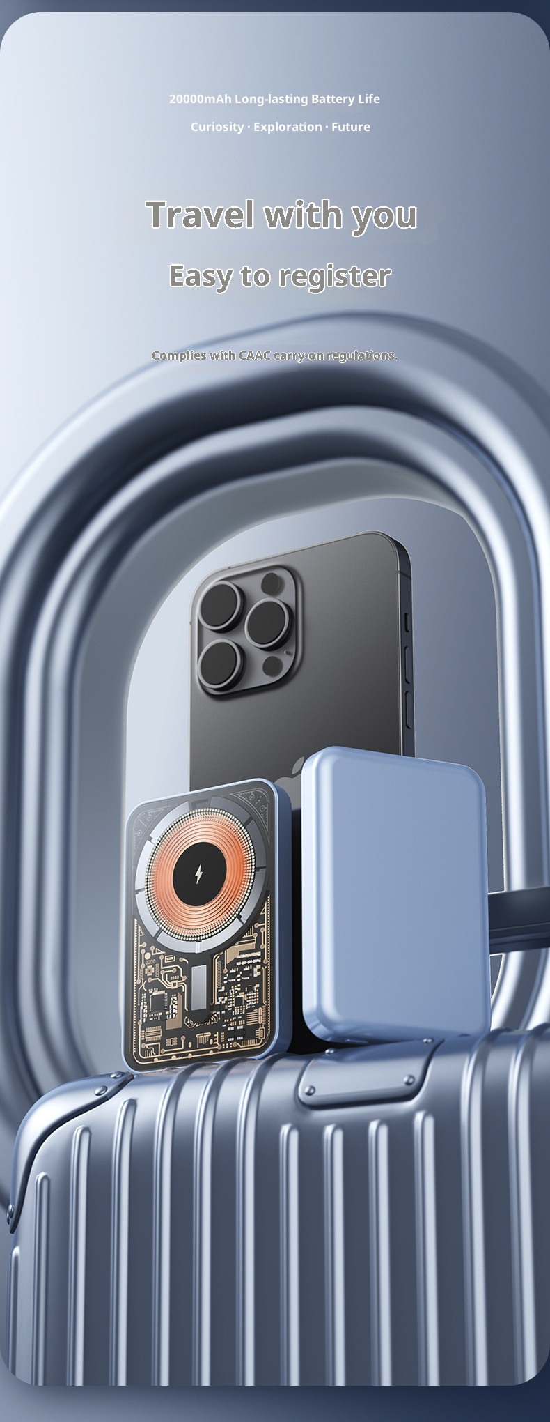 TechGlobe Grenzüberschreitende magnetische kabellose ultradünne Bank mit bidirektionaler Schnellladefunktion und 10000mAh tragbarer mobiler Stromversorgung_voghion.com